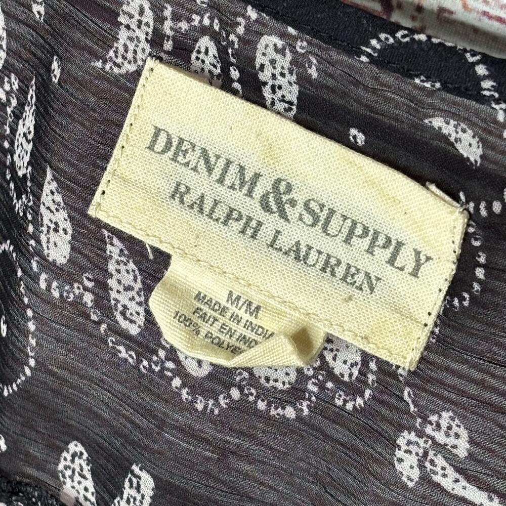 Denim & Supply Ralph Lauren Navy & White Bandana Print Kimono Size Medium - Picture 4 of 14